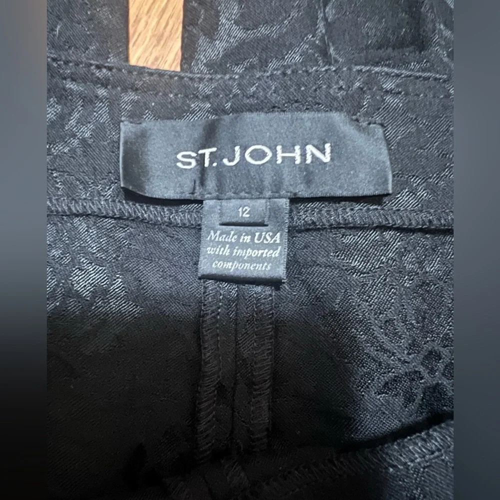 St John Blue Trousers Size 12 Floral Pattern - Picture 2 of 6